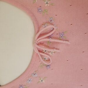 Vintage Susan Bristol baby pink cotton sweater, size medium